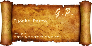 Györke Petra névjegykártya